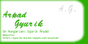arpad gyurik business card